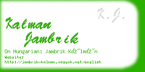 kalman jambrik business card